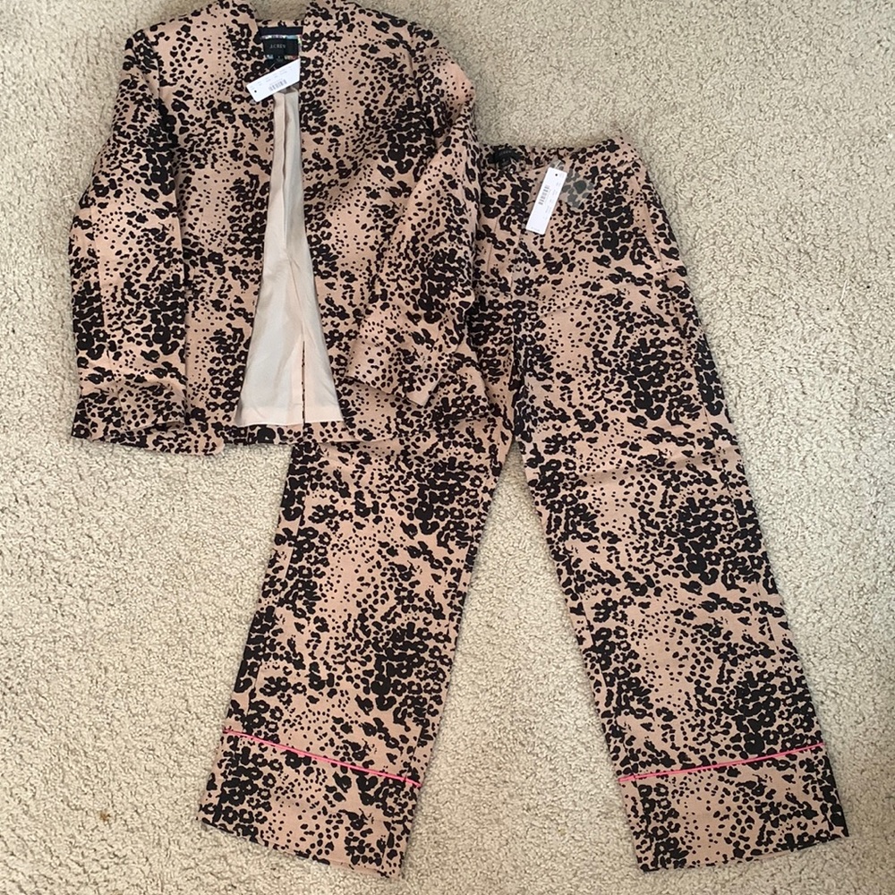 NWT J. Crew Cheetah Print Pantsuit Set